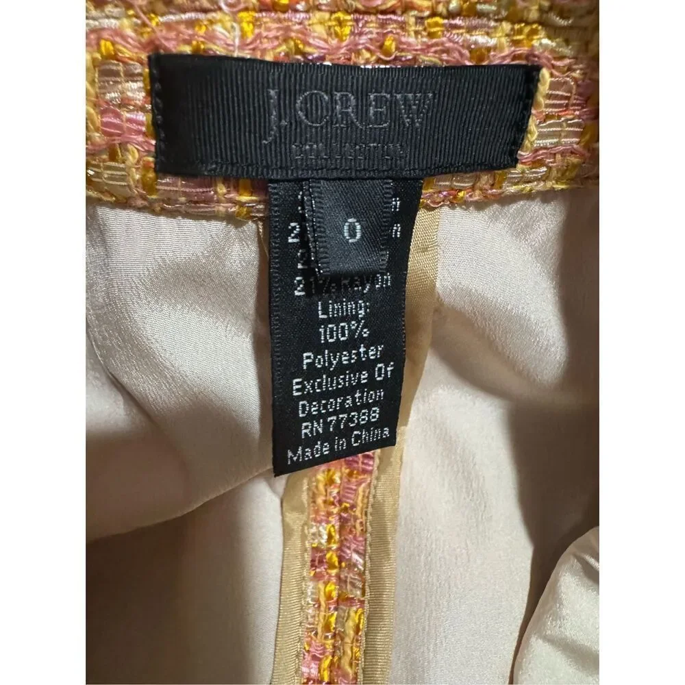 J. Crew collection tweed blazer linen blend 0